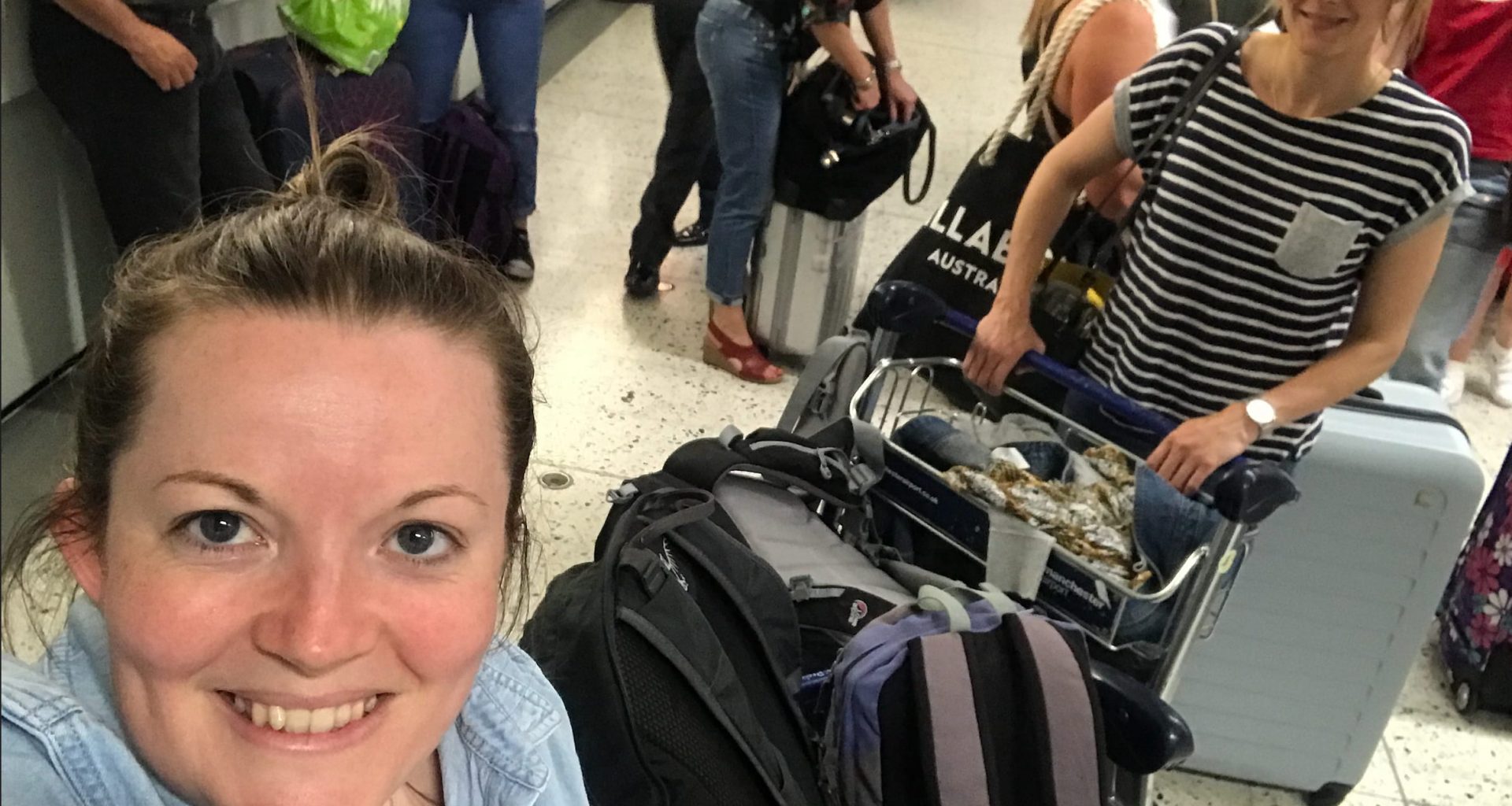 airport trolley with luggage