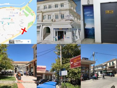 images of map buildings and greek depka port police office