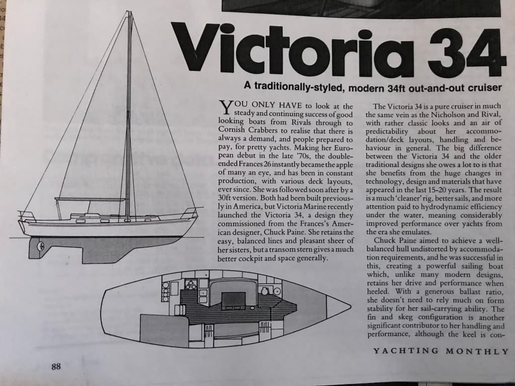 victoria 34 yacht sloop rig