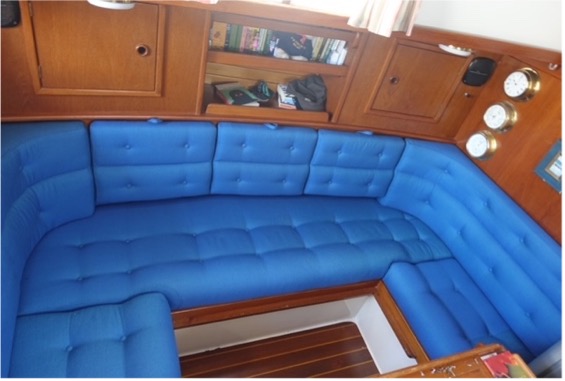 new upholstery on sailing boat saloon seats